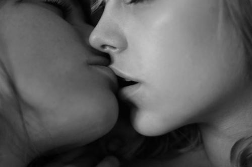 two women kiss