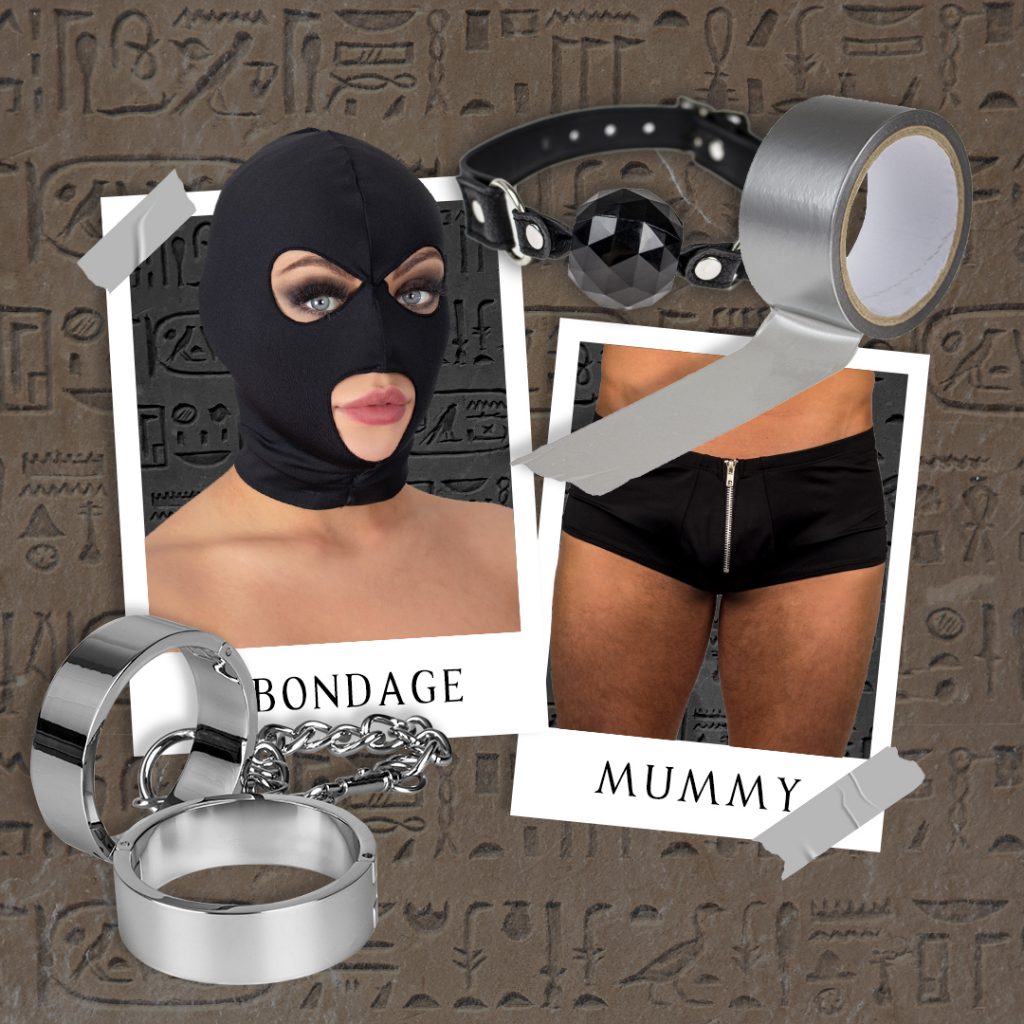 Bondara Sex Toy Blog - Halloween Edit:  Kinky Costumes - Graphic for a Bondage Mummy Costume featuring EF64, HQ21, DU40, MH71, MH67