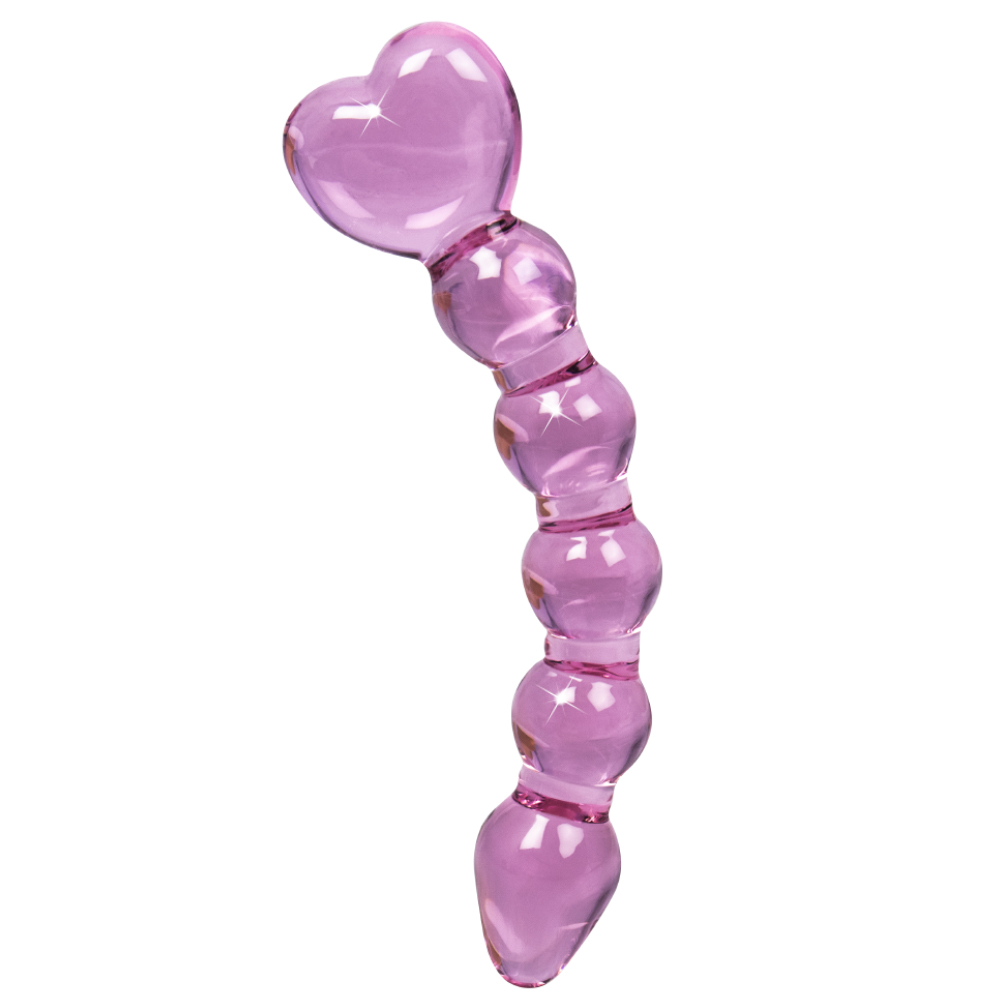 Bondara Sex Toy Blog - The A-Z of Sex Toys - Glacier Glass Pink Heart Dildo - 9 Inch