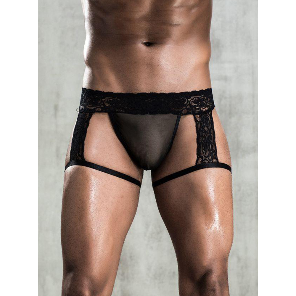 Bondara Sex Toy Blog - Sex Trends You Need to Know in 2024 - Bondara Man Men's Black Lace Suspender Thong