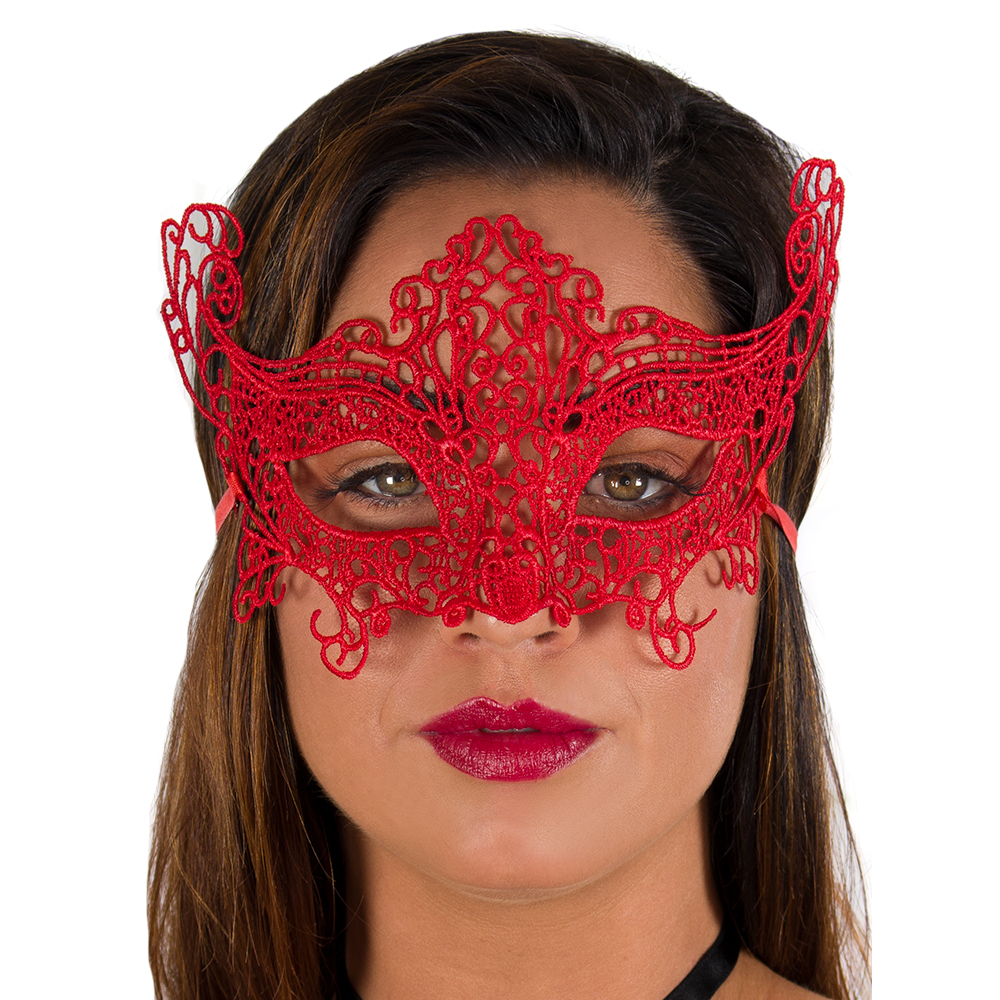 Bondara Sex Toy Blog - Valentine's Lingerie for a Steamy Evening - Bondara Flirt Red Lace Eye Mask