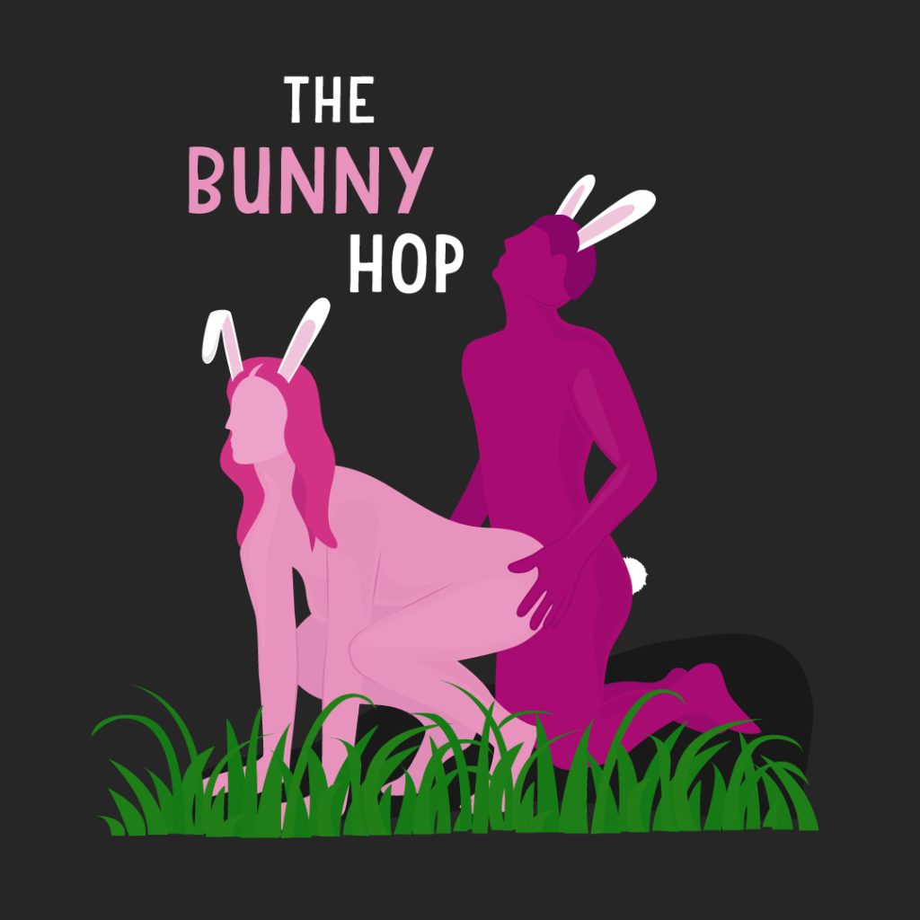 Sex Position: The Bunny Hop - Two people dressed as bunnies having sex