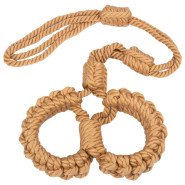 Bondara Shibari Pre-Tied Rope Bondage Handcuffs with Leash