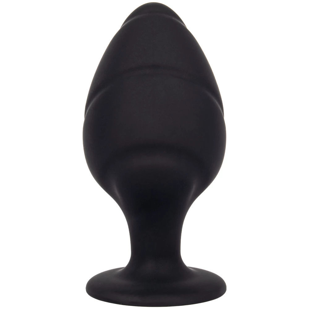 Sultry Swirl Black Silicone Butt Plug - 3.5 Inch