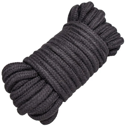 Hitched Black Ultra-Soft Braided Bondage Rope - 10m