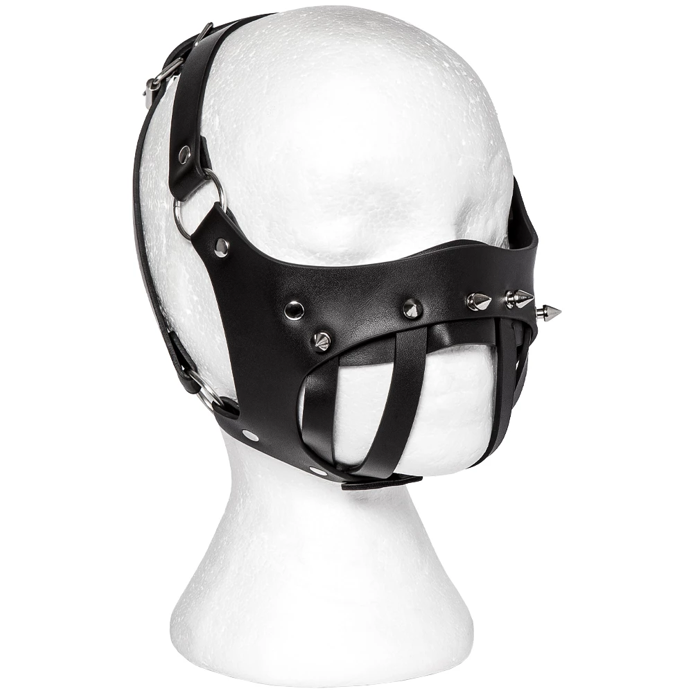 Edge Servitude Faux Leather Studded Muzzle Harness