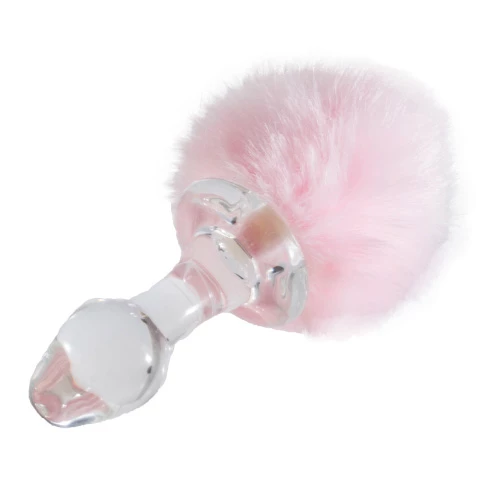 Kinky Tails Pink Bunny Glass Butt Plug