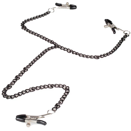 Obsidian Link Black Chain Nipple & Clit Clamps