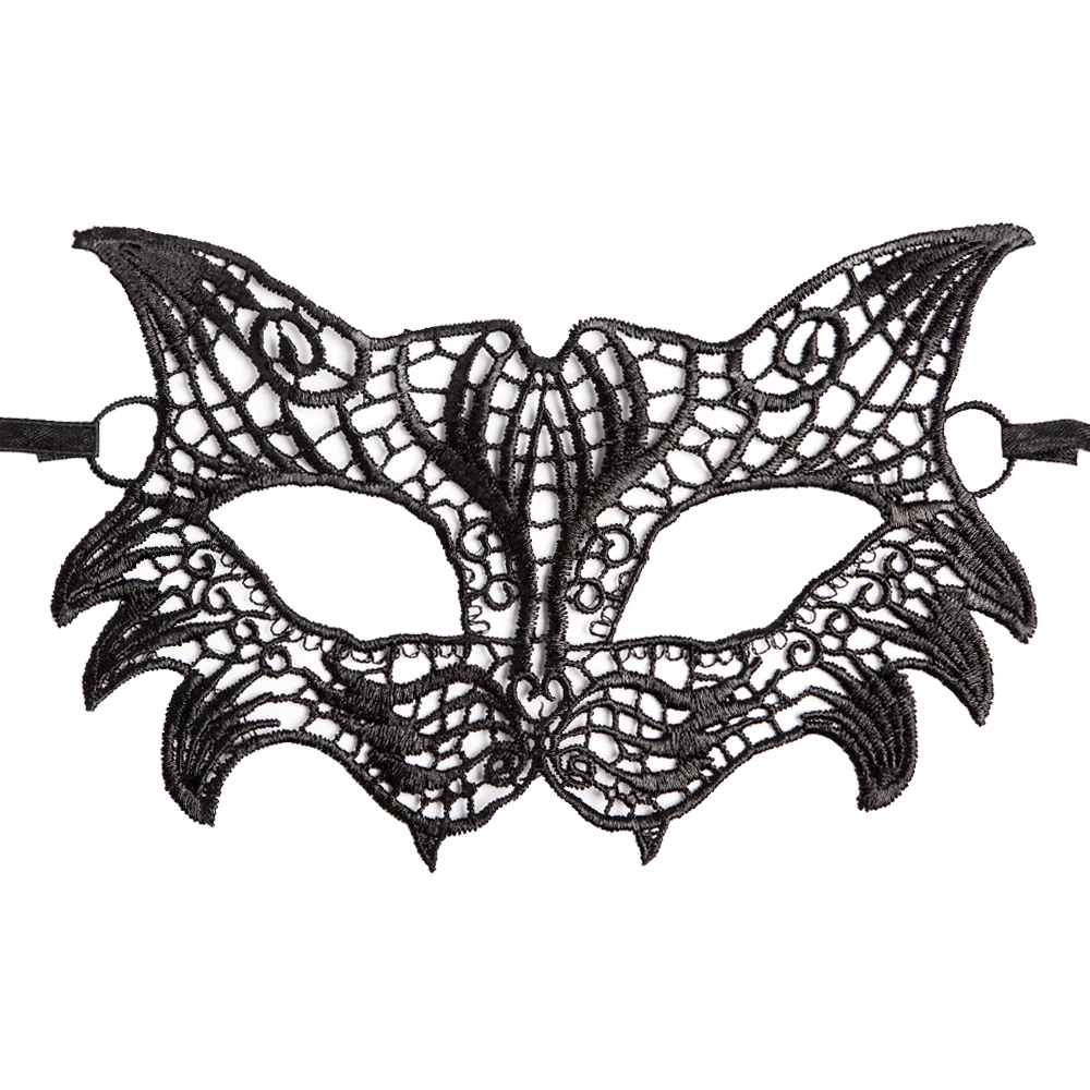 Flirt Frisky Feline Black Lace Cat Eye Mask