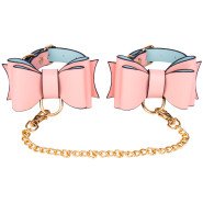 Bondara Luxe Bow To Me Pink PU Ankle Cuffs