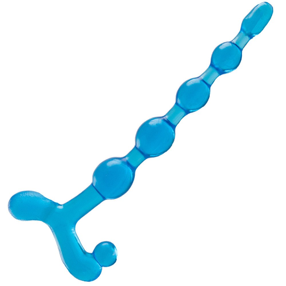 Bondara Blue Jelly Anal Beads with Handle