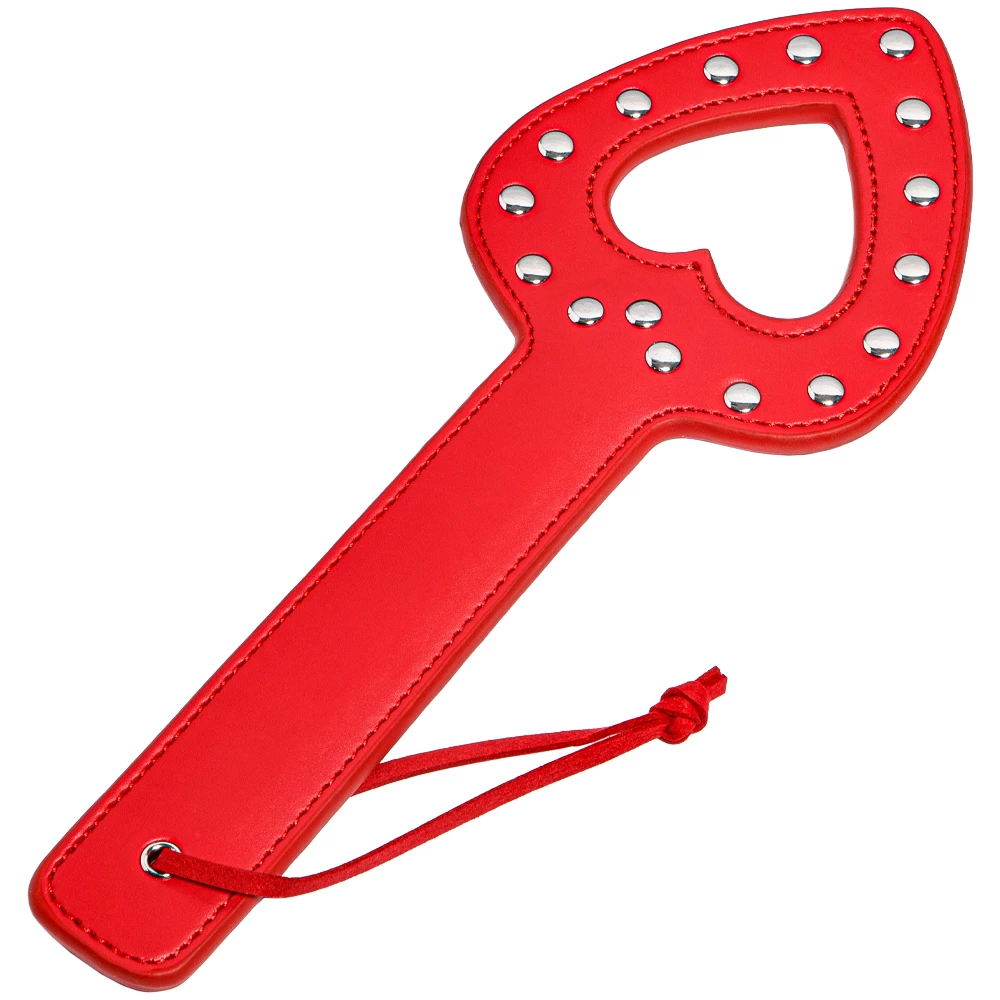 Tough Love Red Studded Heart Paddle - 11.5 Inch