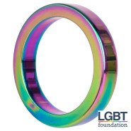 Hot Hardware Rainbow Stainless Steel Cock Ring - 40, 45 or 50mm