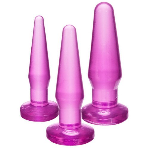 Set of 3 Training Butt Plugs - Purple