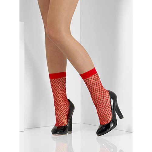 Red Fishnet Socks
