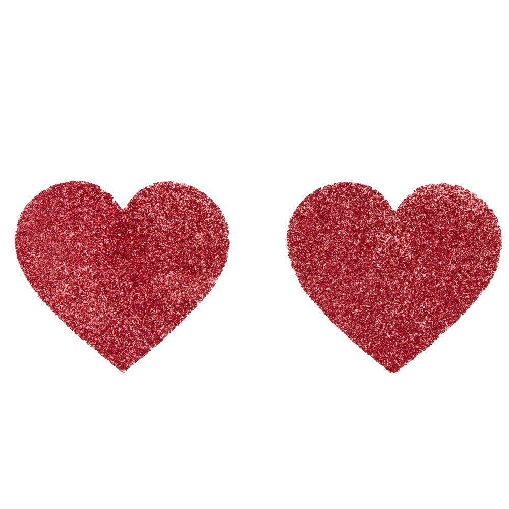 Red Glitter Heart Nipple Pasties