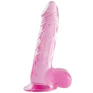 Bondara Crystal Clear Pink Suction Cup Ballsy Dildo - 6 Inch