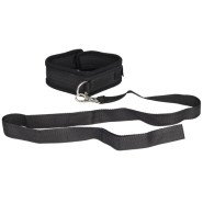 Bondara Black Soft Velcro Collar With Leash