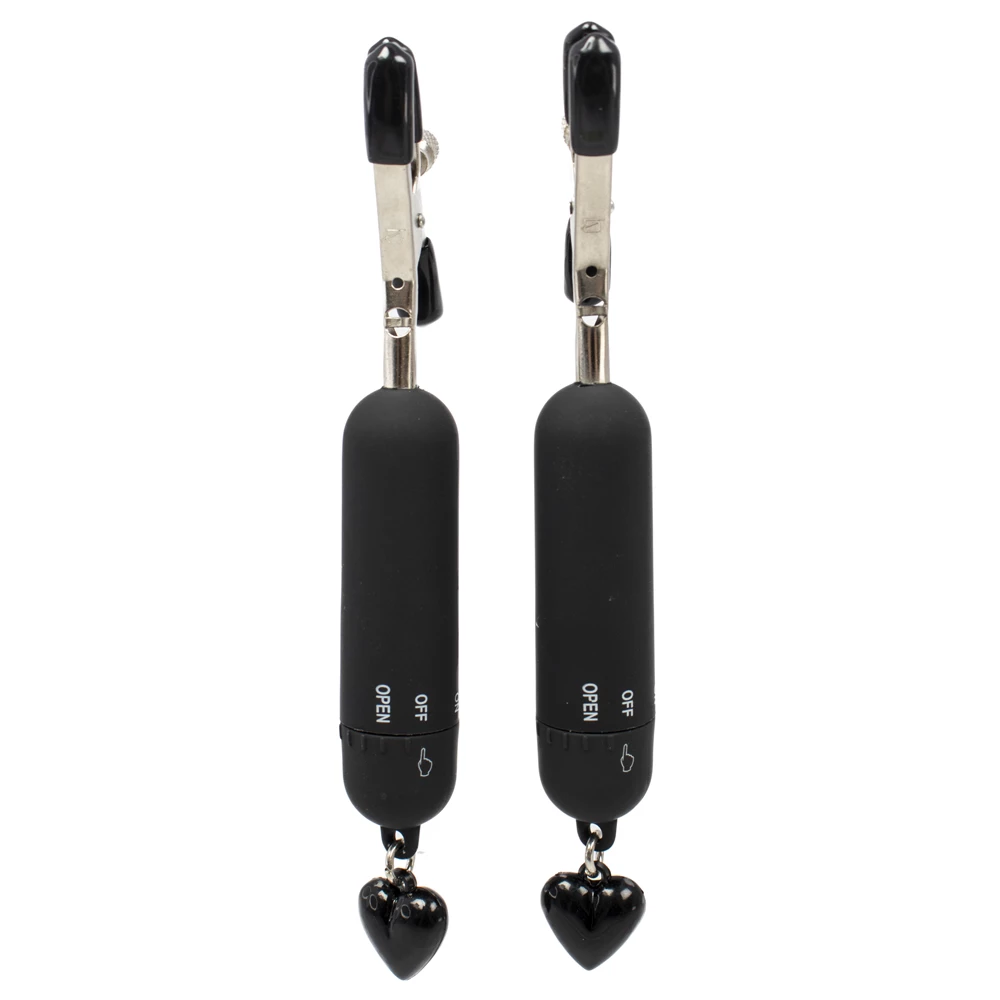 Hot Crush Black Vibrating Nipple Clamps