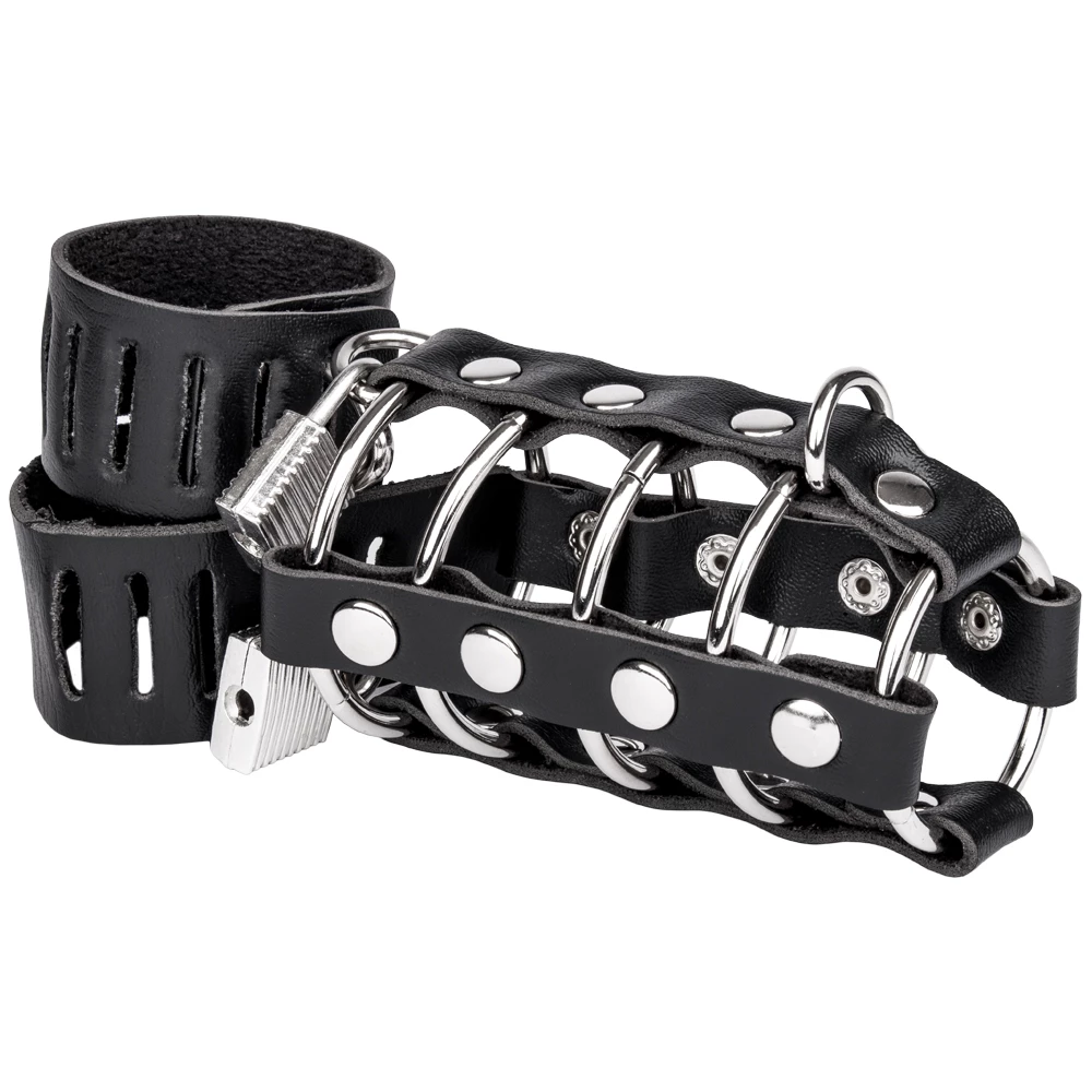 Gates of Hell Chastity Cage - Padlocked With Cock & Ball Strap