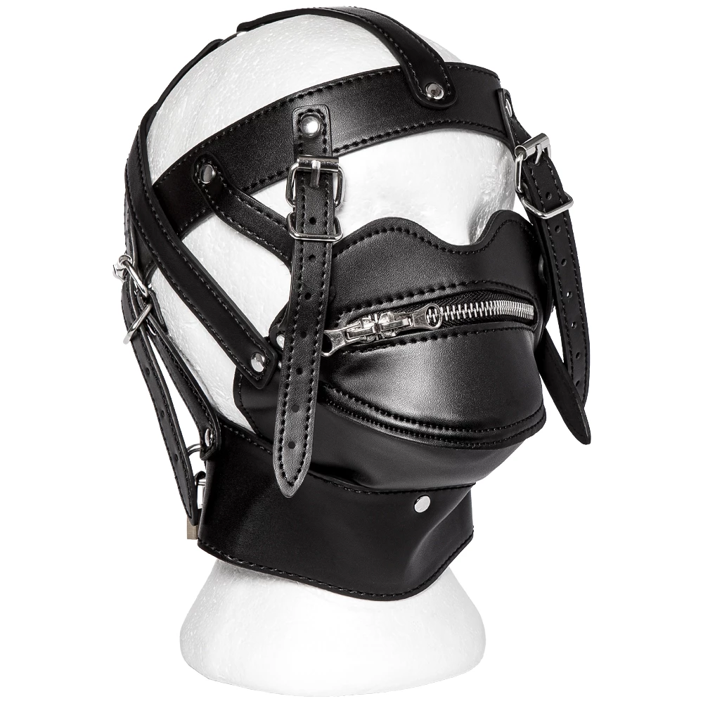 Pipe Down PVC Bondage Hood With Lockable Zip Mouth