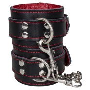 Bondara Luxe Black and Red Leather Handcuffs