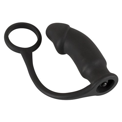 Black Velvets Silicone Cock Ring & Vibrating Butt Plug