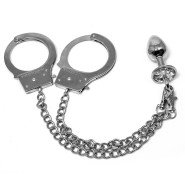 Bejewelled Metal Handcuffs with Butt Plug