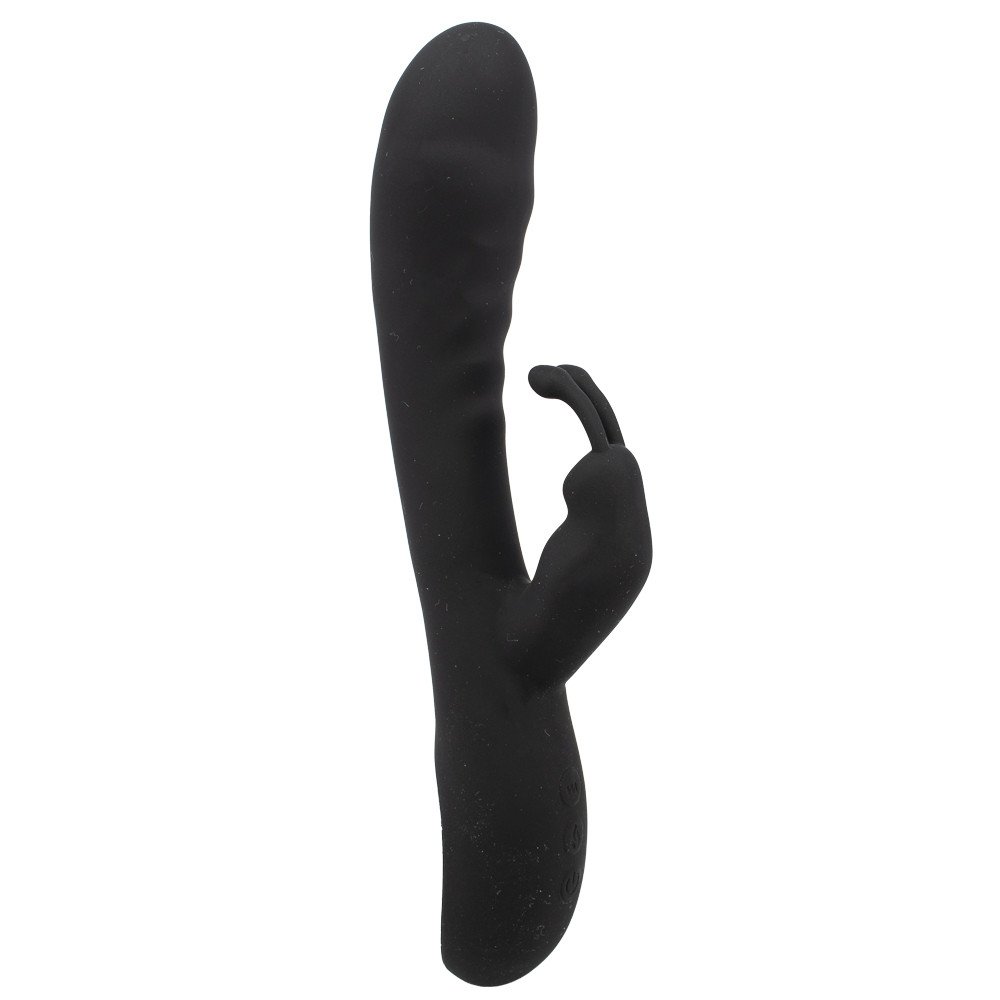 Bondara Sex Toys Blog -Bondara Radiate 5 Function Rechargeable Warming Rabbit Vibrator - Black Silicone Warming Vibrator with Rabiit ear prongs for clit stim