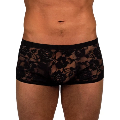Sexy Men's Black Lace Boxers