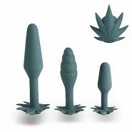 Doobies Silicone 3 Piece Cannabis Leaf Butt Plug Set