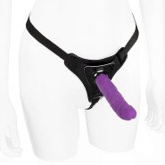 Bondara Purple 10 Function Dildo with Strap-On Harness - 7 Inch