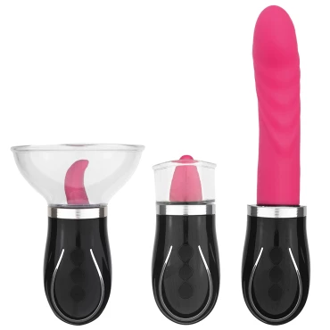 FemPlay 4-In-1 Pussy Pump, Clit & Nipple Stim + Vibrator – Bondara