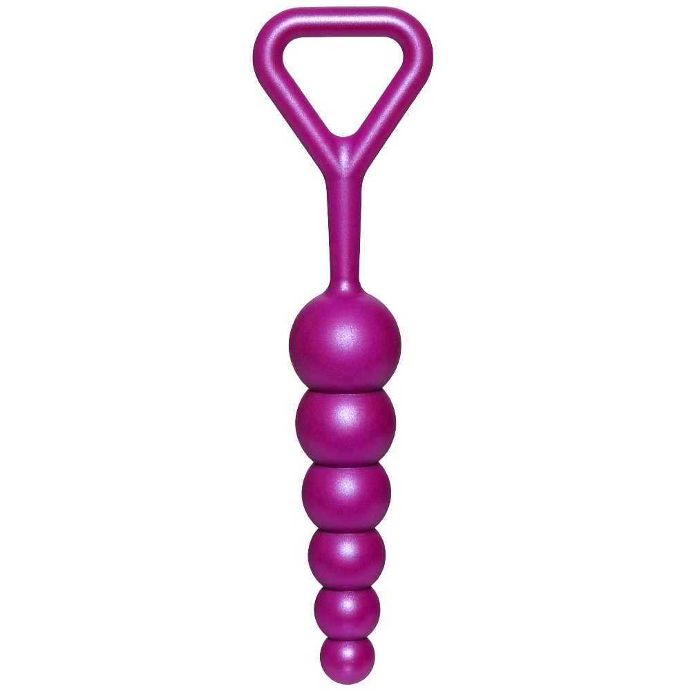 Baller Purple Silicone Anal Beads - 7 Inch