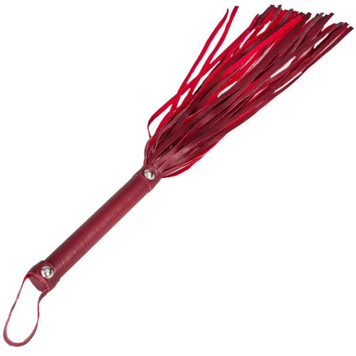 Cherry Popper Red Faux Leather Flogger Whip - 17.5 Inch