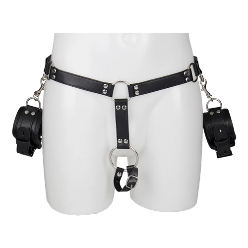 Faux Leather Penis and Wrist Restraint