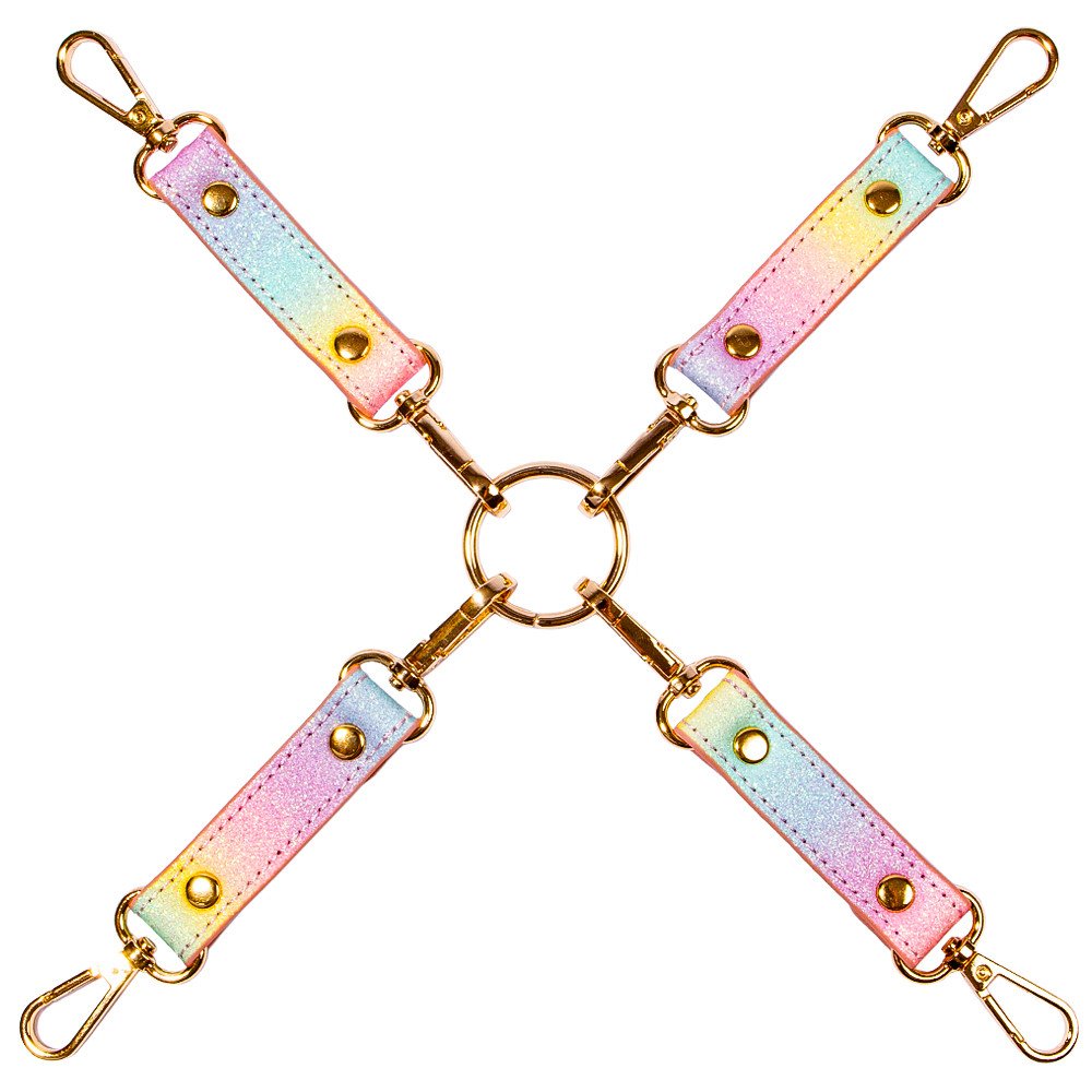 Bondara Luxe Sugar Rush Rainbow Glitter O-Ring Hogtie Connector