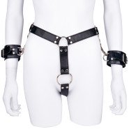 Bondara Hands Off! Cock Ring Chastity Belt with Handcuffs