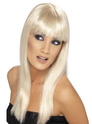 Seductive Long Blonde Full Fringe Wig