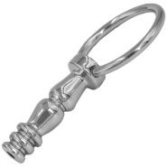 Torment Stainless Steel Hourglass Penis Plug - 3.8cm