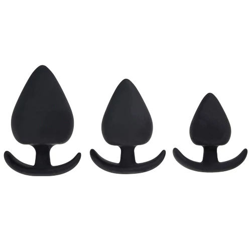 Docked Black Silicone Anchor Butt Plug - 3, 3.5 or 4 Inch