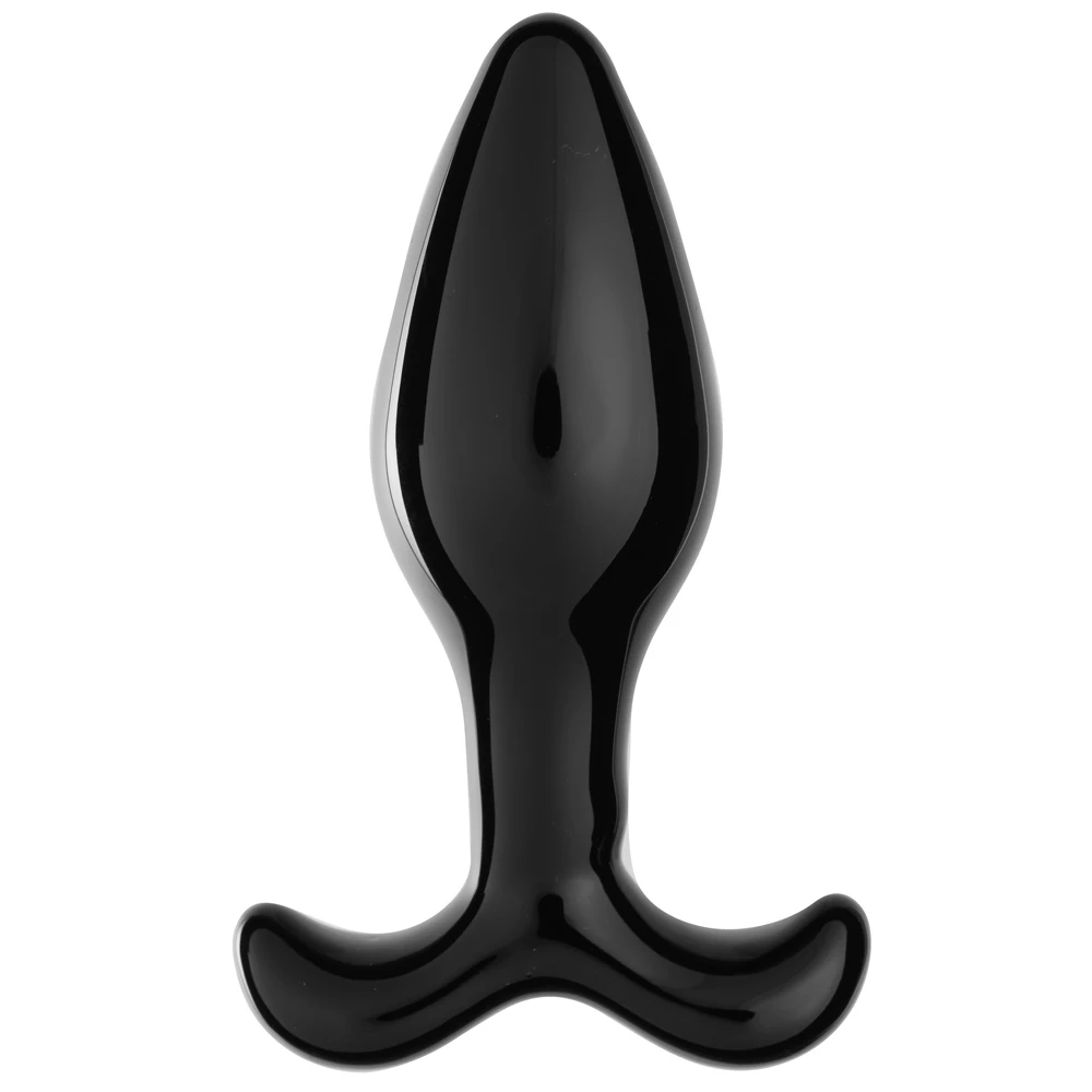 Moby Slick Black Glass Butt Plug – 4.5 Inch