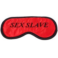 Sex Slave Red Satin Embroidered Eye Mask