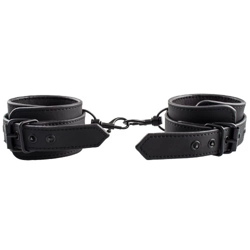 Inmate Black Matte Faux Leather Handcuffs