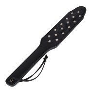 Bondara Black Faux Leather Stud Paddle - 15 Inch