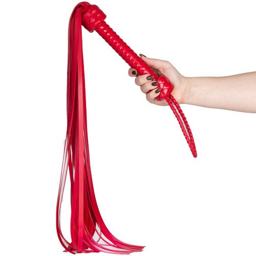 Bondara Luxe Red Silicone Braided Flogger - 30 Inch
