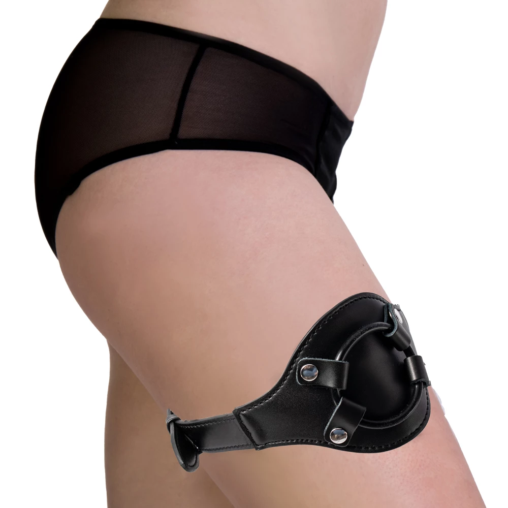 Thigh High Faux Leather Strap-On Harness