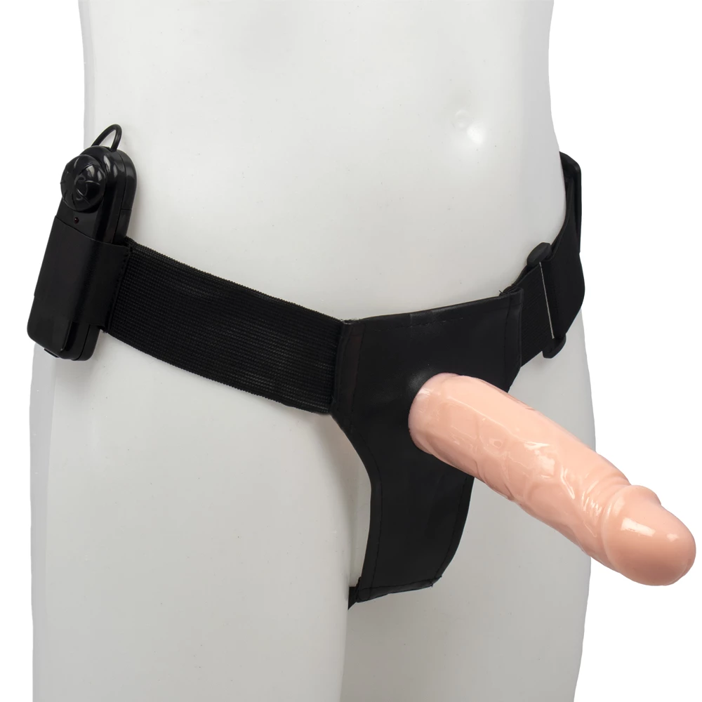 Thrill Thruster Unisex Hollow Vibrating Strap-On - 7 Inch