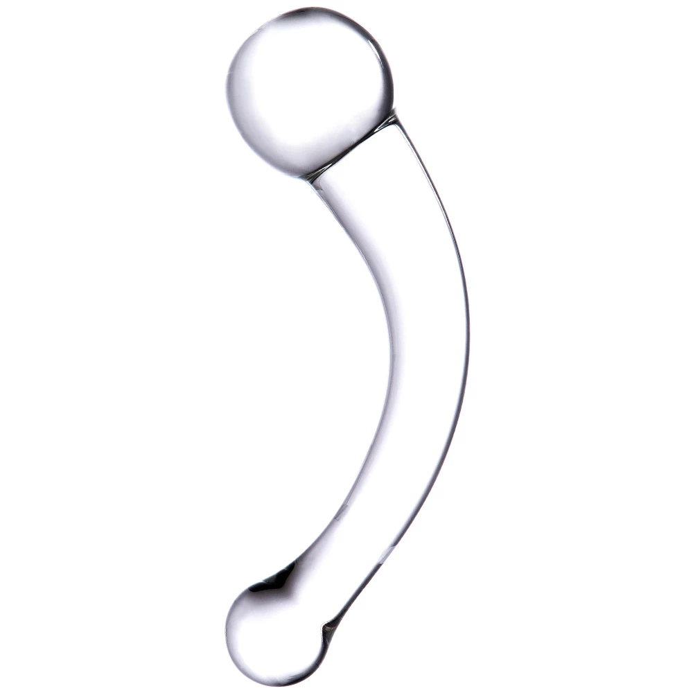 Glacier Glass Curved Double Ended Dildo - 8 Inch