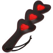 Bondara Luxe Love Struck Leather Suede Heart Paddle - 14.5 Inch